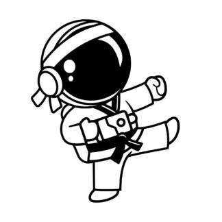 Sticker autocollant astronaute ninja