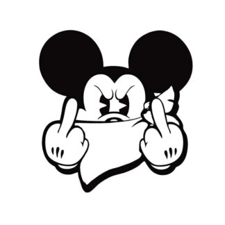 Sticker autocollant auto moto disney mickey fuck couleurs et tailles au choix