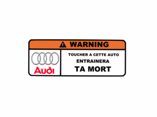 Sticker autocollant auto warning à personnaliser