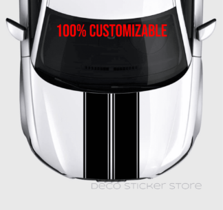 Sticker autocollant bande double liseret double capot de voiture