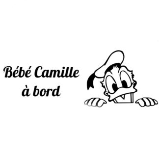 Sticker autocollant bébé à bord Donald