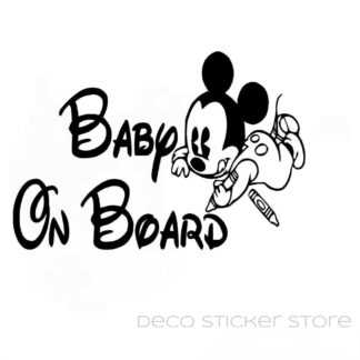 Sticker autocollant bébé à bord Mickey 2