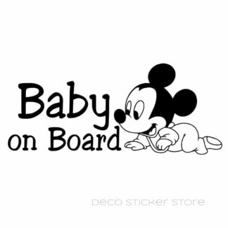Sticker autocollant bébé à bord Mickey