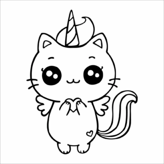 Sticker autocollant chat licorne