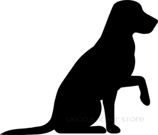 Sticker autocollant chien assis
