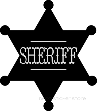Sticker autocollant cow boy étoile de sherif 2