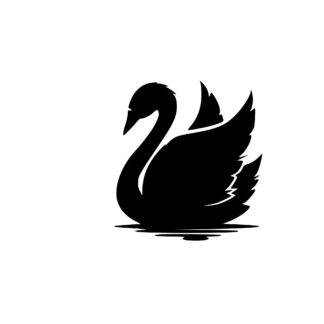Sticker autocollant cygne sur l’eau