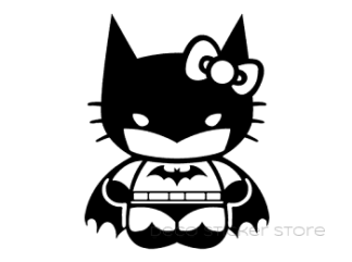 Sticker autocollant hello Kitty Batman