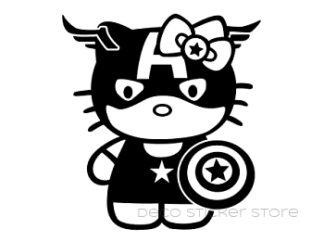 Sticker autocollant hello Kitty captain america