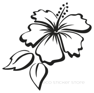 Sticker autocollant hibiscus long
