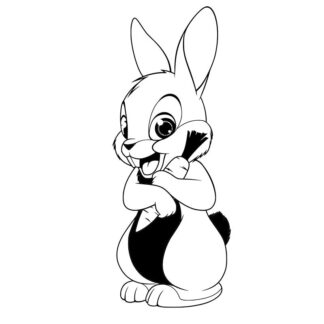 Sticker autocollant lapin mignon