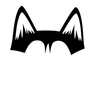 Sticker autocollant oreilles de husky à personnaliser