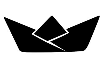 Sticker autocollant origami bateau