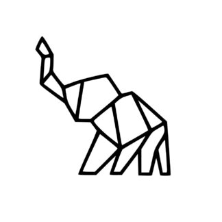 Sticker autocollant origami éléphant