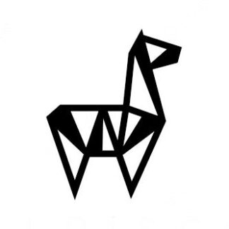 Sticker autocollant origami lama