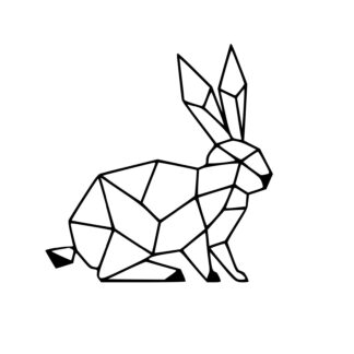Sticker autocollant origami lapin