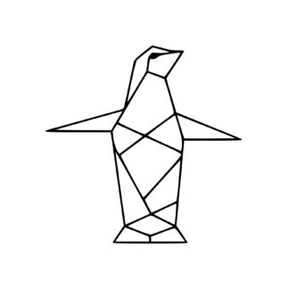 Sticker autocollant origami pingouin