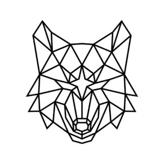 Sticker autocollant origami renard