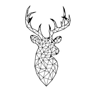 Sticker autocollant origami tête de cerf