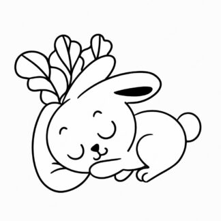 Sticker autocollant petit lapin dodo