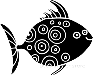 Sticker autocollant poisson ronds