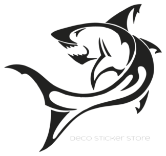 Sticker autocollant requin tribal