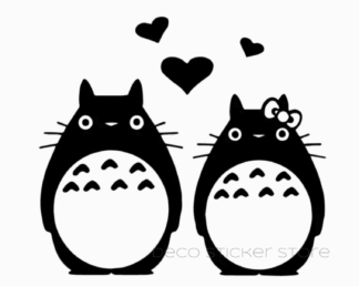 Sticker autocollant tailles et couleur au choix mon ami Totoro coeurs