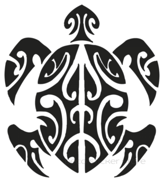 Sticker autocollant tortue polynésienne