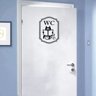 Sticker autocollant wc chat lit