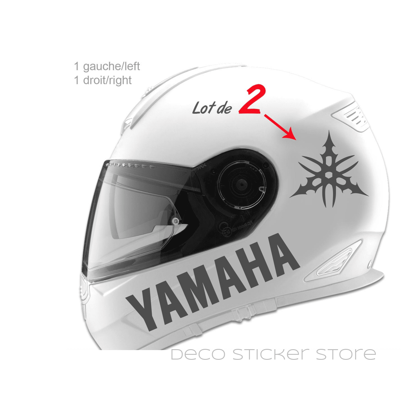 casque moto Lot de 4 stickers autocollants Yamaha modèle 2- - Déco Sticker  Store-14.90€