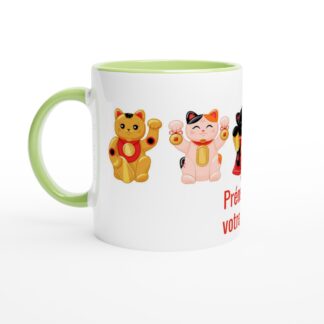 Mug  325 ml (11 oz) avec intérieur coloré Maneki neko à personnaliser