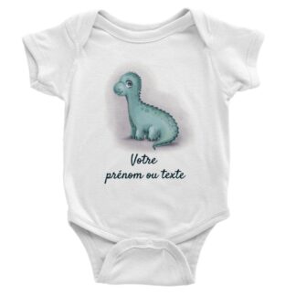 Grenouillère bébé classique à manches courtes dinosaure