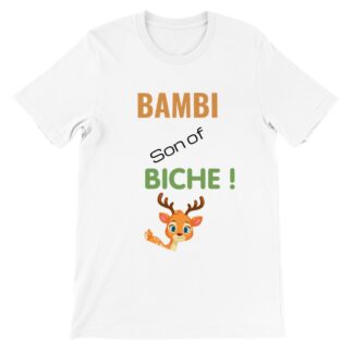 T-shirt unisexe premium ras du cou Bambi son of biche