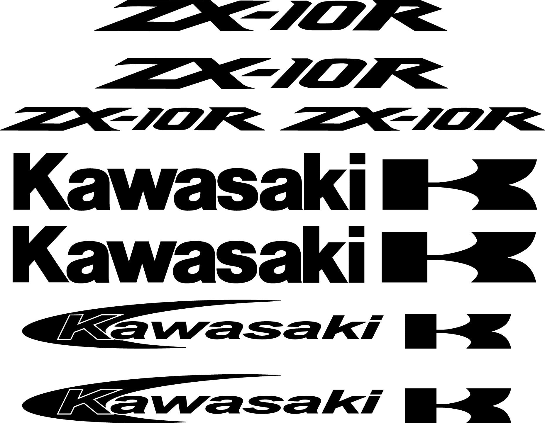 kit Stickers autocollant moto Kawasaki ZX 10R- - Déco Sticker Store-14.90€