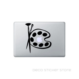 Sticker Autocollant MacBook Apple palette de peintre et pinceaux