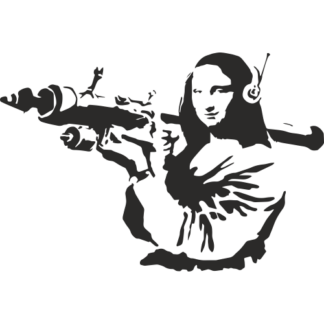 Sticker Autocollant     Mona Lisa Lance Roquette street art L87299