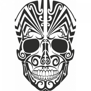 Sticker Autocollant Tete de mort  Skull tribale