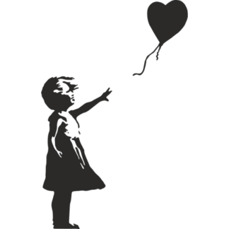 Sticker Autocollant     La Fille Au Ballon street art L87290