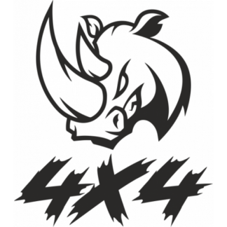Sticker Autocollant  4x4 Mud Crusher Rhinocéros