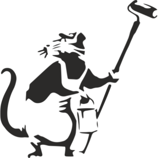 Sticker Autocollant     Rat Peintre street art L87302