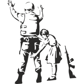 Sticker Autocollant     Le Soldat et la Petite Fille street art L87300