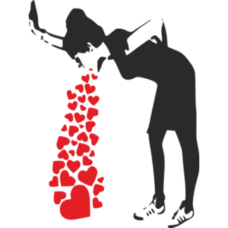 Sticker Autocollant Femme Coeurs  street art L87327