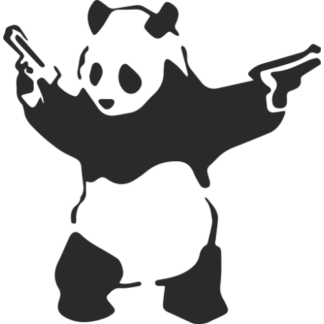 Sticker Autocollant Panda Pistolets street art L87331