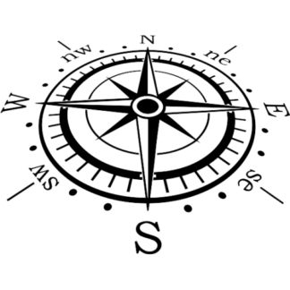 Sticker Autocollant Déco boussole inclinée 2