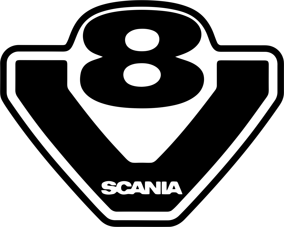 2 Stickers Losanges Scania V8 - Noir, 15x25 Cm, Vinyle Professionnel Résistant à L'eau Et Aux UV
