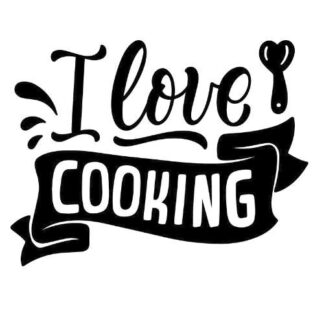 Sticker Autocollant I love cooking cuisine W87291