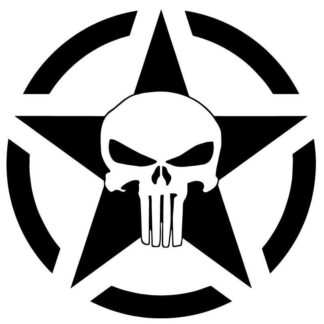 Sticker Autocollant  étoile us army  punisher skull AVw187292