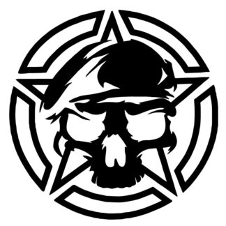 Sticker Autocollant  étoile us army  randger skull AVw187309