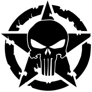 Sticker Autocollant  étoile us army  punisher  skull AVw187291