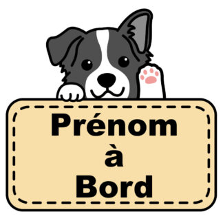 Sticker autocollant chien à bord border collie